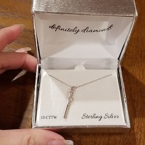 New diamond silver necklace with pendant $…